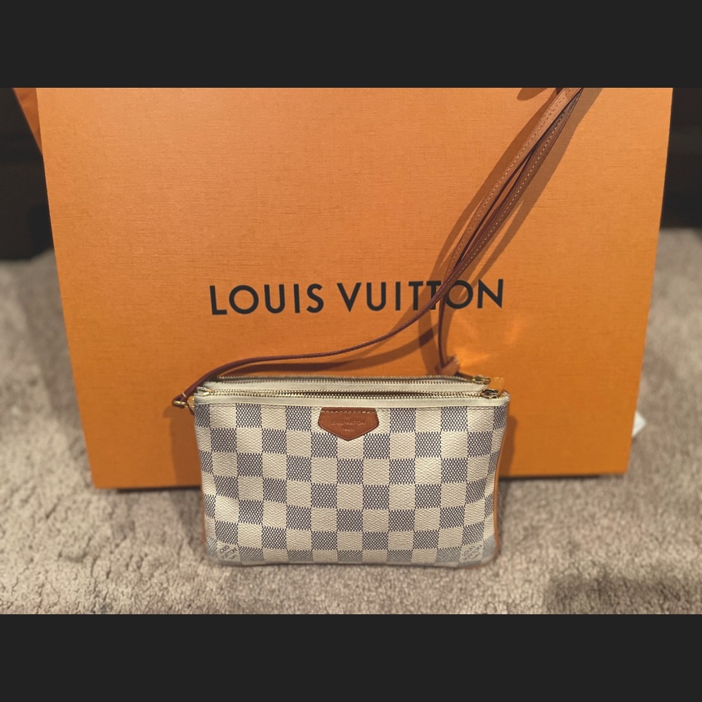 Louis Vuitton Double Zip Pouchette Damier Azur